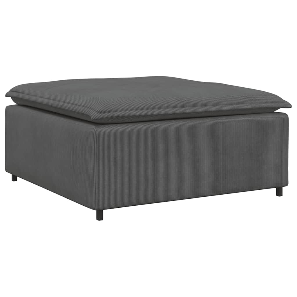Modulaire bank met voetenbank&kussens corduroy stof donkergrijs is nu te koop bij PeponiXL, paradijselijk wonen!