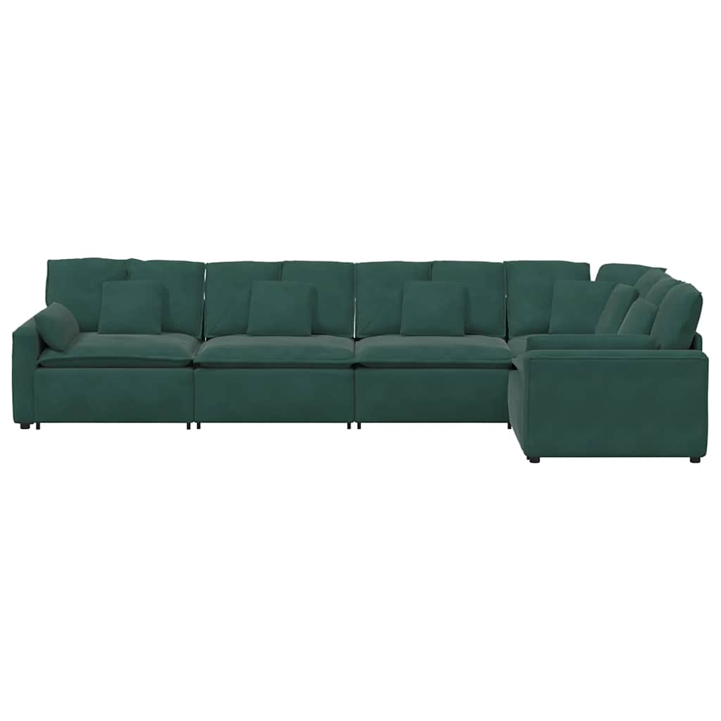 Modulaire bank met kussens fluweel donkergroen is nu te koop bij PeponiXL, paradijselijk wonen!