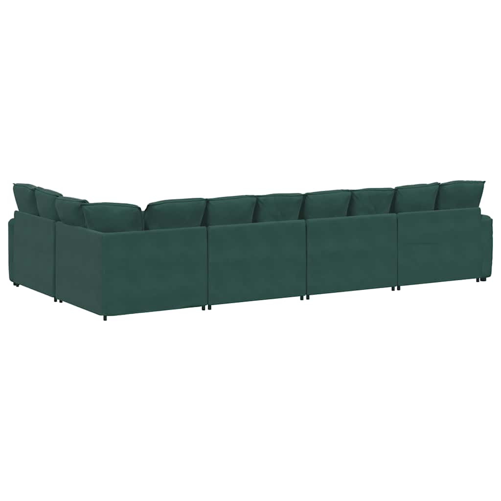 Modulaire bank met kussens fluweel donkergroen is nu te koop bij PeponiXL, paradijselijk wonen!