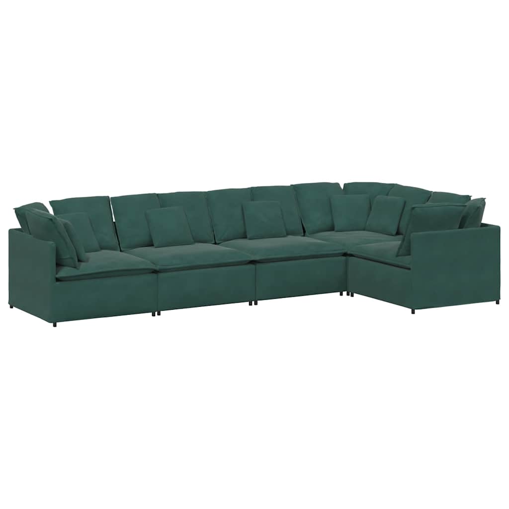 Modulaire bank met kussens fluweel donkergroen is nu te koop bij PeponiXL, paradijselijk wonen!