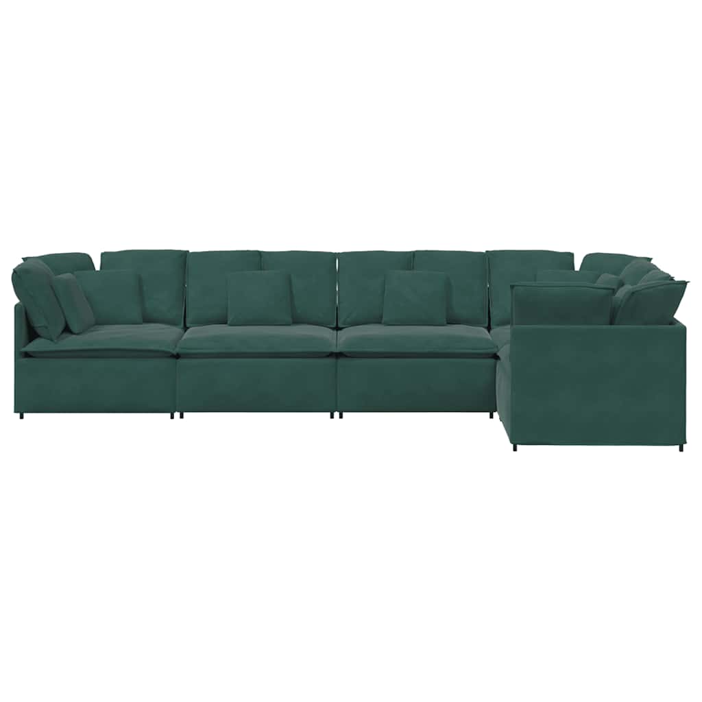 Modulaire bank met kussens fluweel donkergroen is nu te koop bij PeponiXL, paradijselijk wonen!