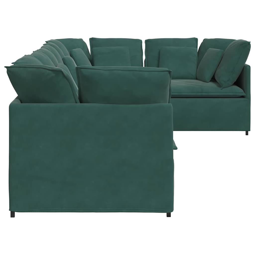 Modulaire bank met kussens fluweel donkergroen is nu te koop bij PeponiXL, paradijselijk wonen!