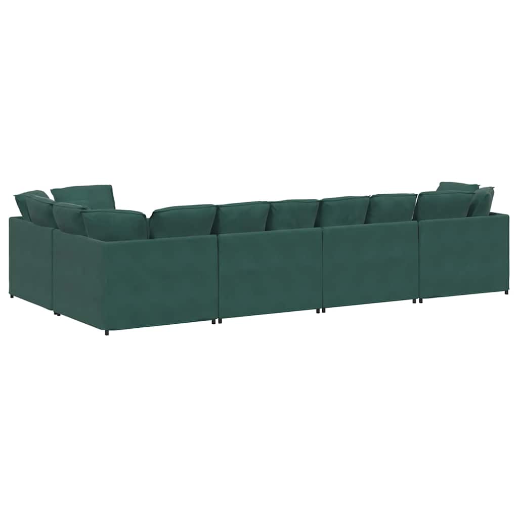 Modulaire bank met kussens fluweel donkergroen is nu te koop bij PeponiXL, paradijselijk wonen!