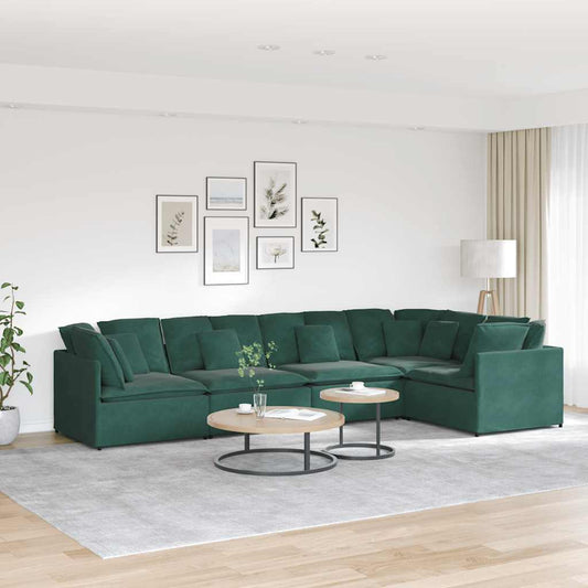 Modulaire bank met kussens fluweel donkergroen is nu te koop bij PeponiXL, paradijselijk wonen!