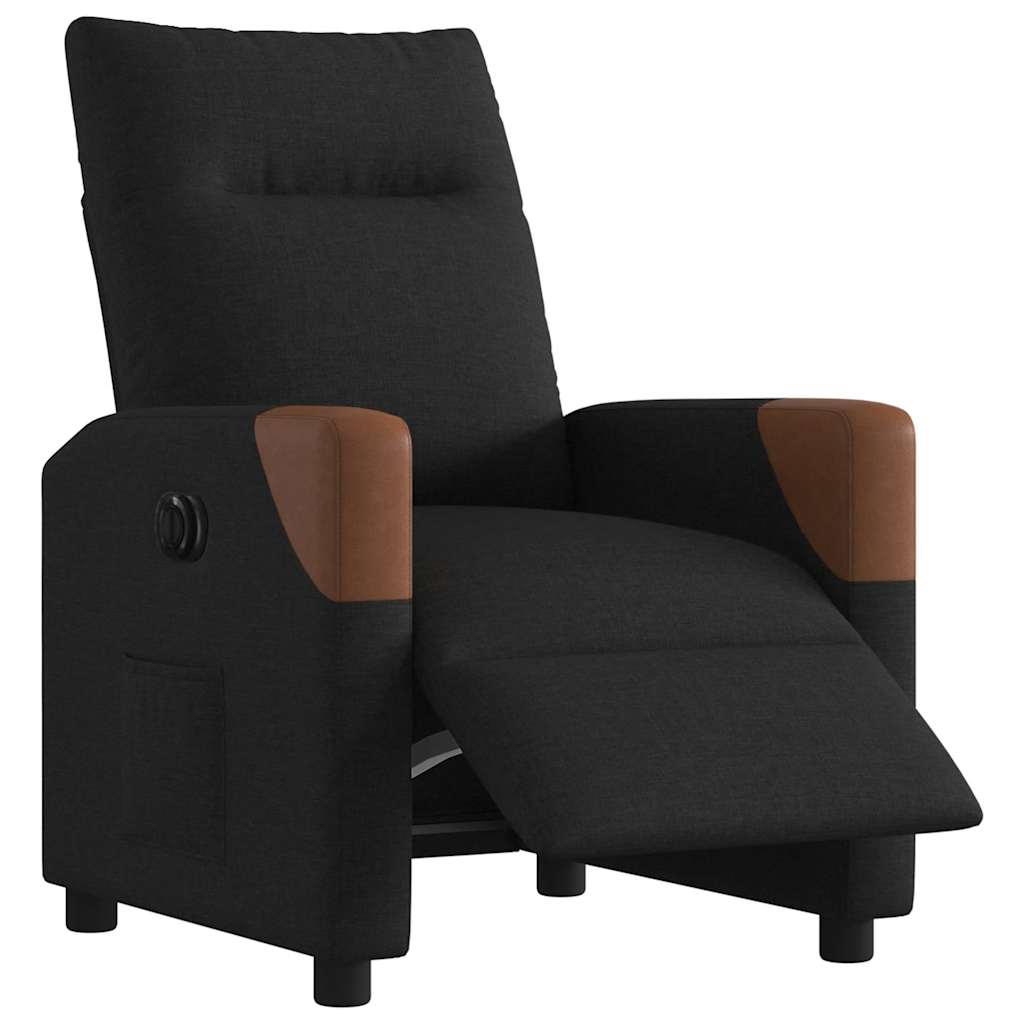 Fauteuil verstelbaar elektrisch stof zwart is nu te koop bij PeponiXL, paradijselijk wonen!