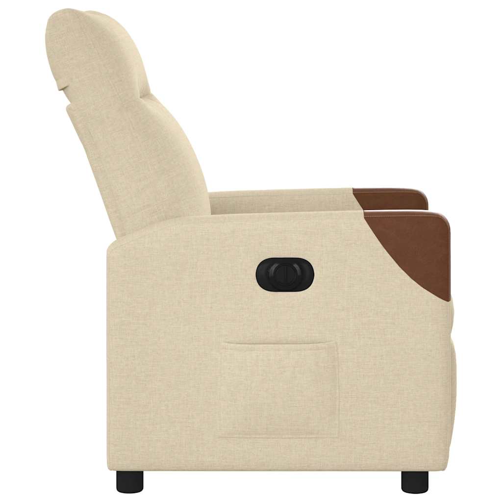 Fauteuil verstelbaar elektrisch stof crèmekleurig is nu te koop bij PeponiXL, paradijselijk wonen!