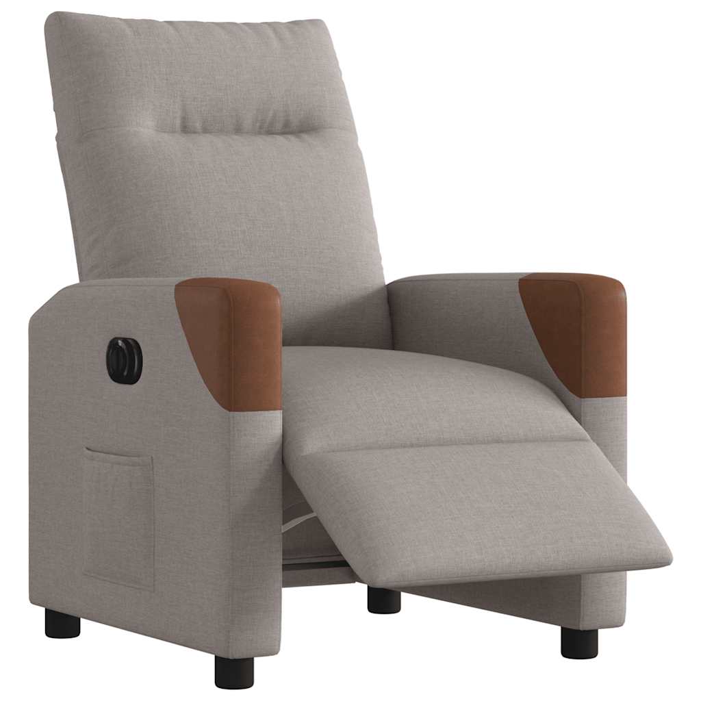 Fauteuil verstelbaar elektrisch stof taupe is nu te koop bij PeponiXL, paradijselijk wonen!