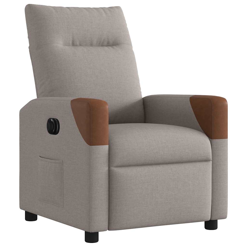 Fauteuil verstelbaar elektrisch stof taupe is nu te koop bij PeponiXL, paradijselijk wonen!