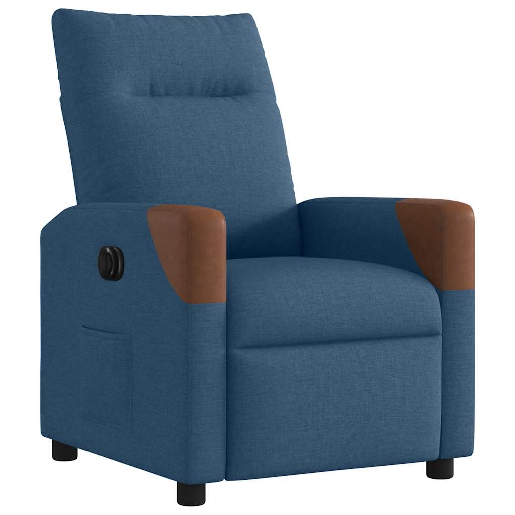 Fauteuil elektrisch verstelbaar stof blauw is nu te koop bij PeponiXL, paradijselijk wonen!