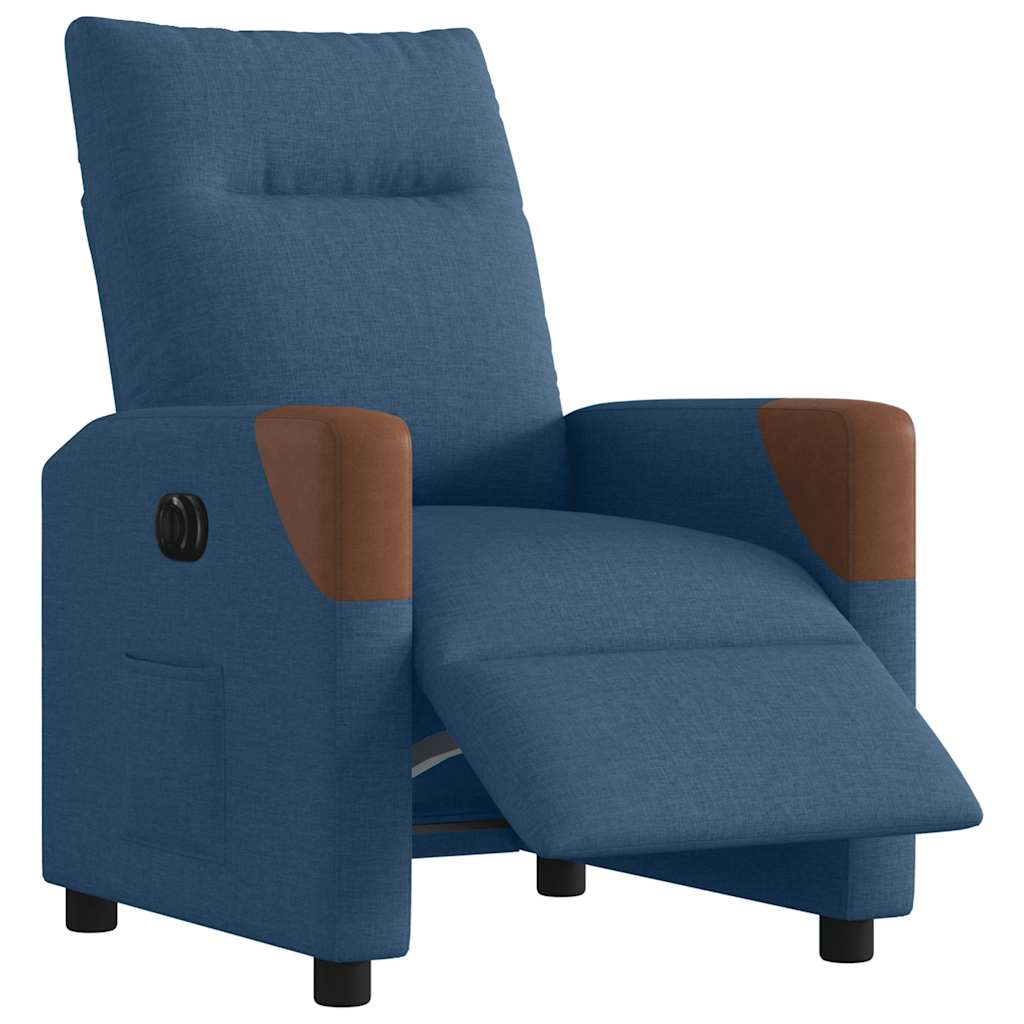 Fauteuil elektrisch verstelbaar stof blauw is nu te koop bij PeponiXL, paradijselijk wonen!