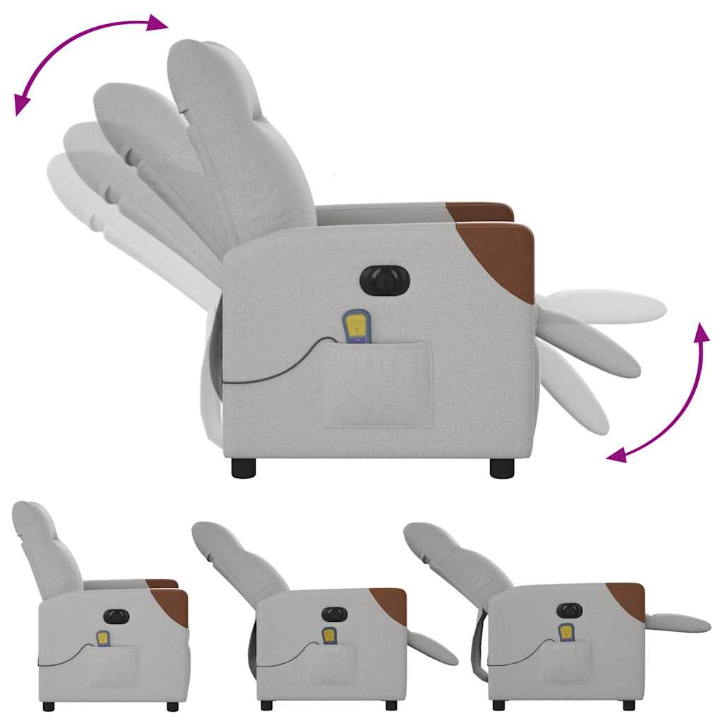 Massagestoel elektrisch verstelbaar stof wolk grijs is nu te koop bij PeponiXL, paradijselijk wonen!