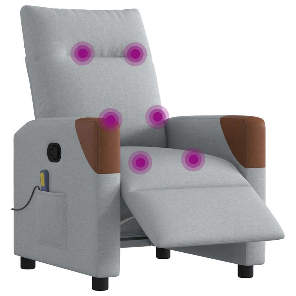 Massagestoel elektrisch verstelbaar stof lichtgrijs is nu te koop bij PeponiXL, paradijselijk wonen!