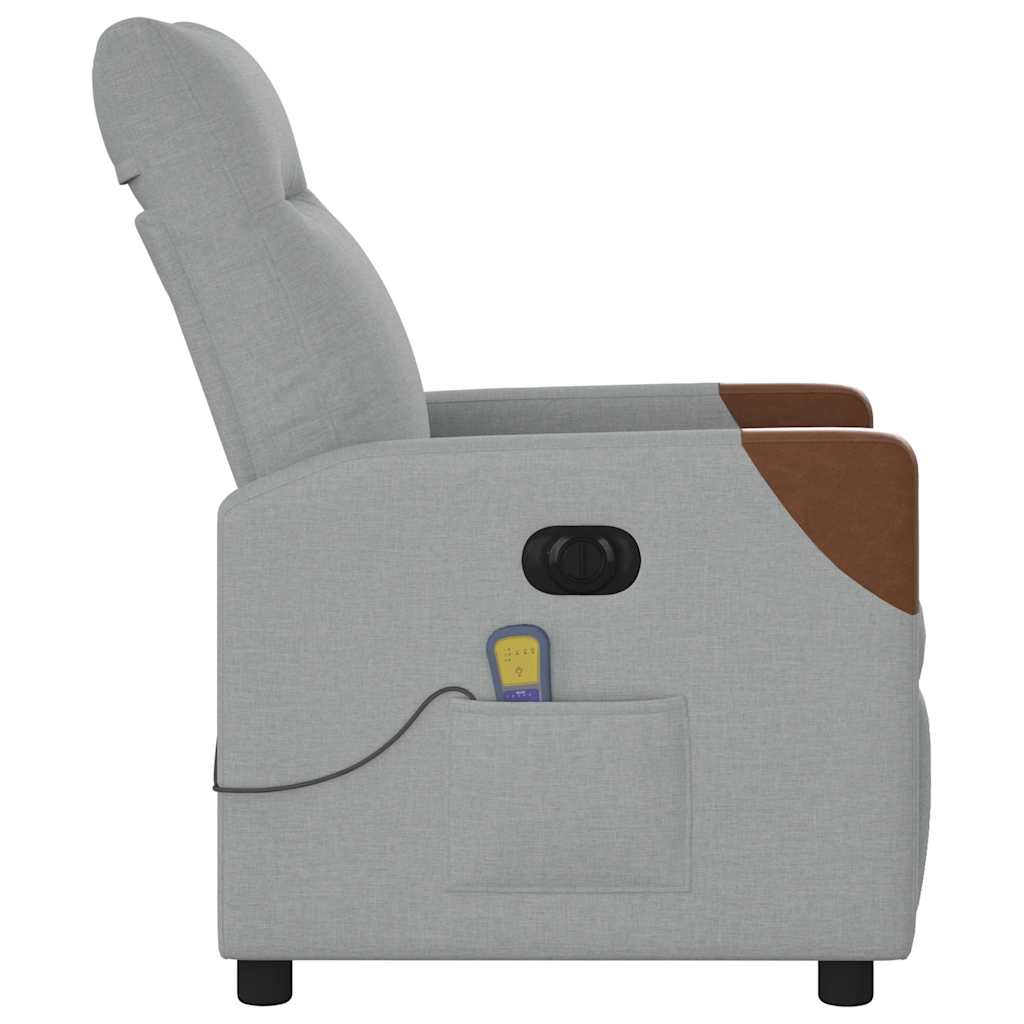 Massagestoel elektrisch verstelbaar stof lichtgrijs is nu te koop bij PeponiXL, paradijselijk wonen!