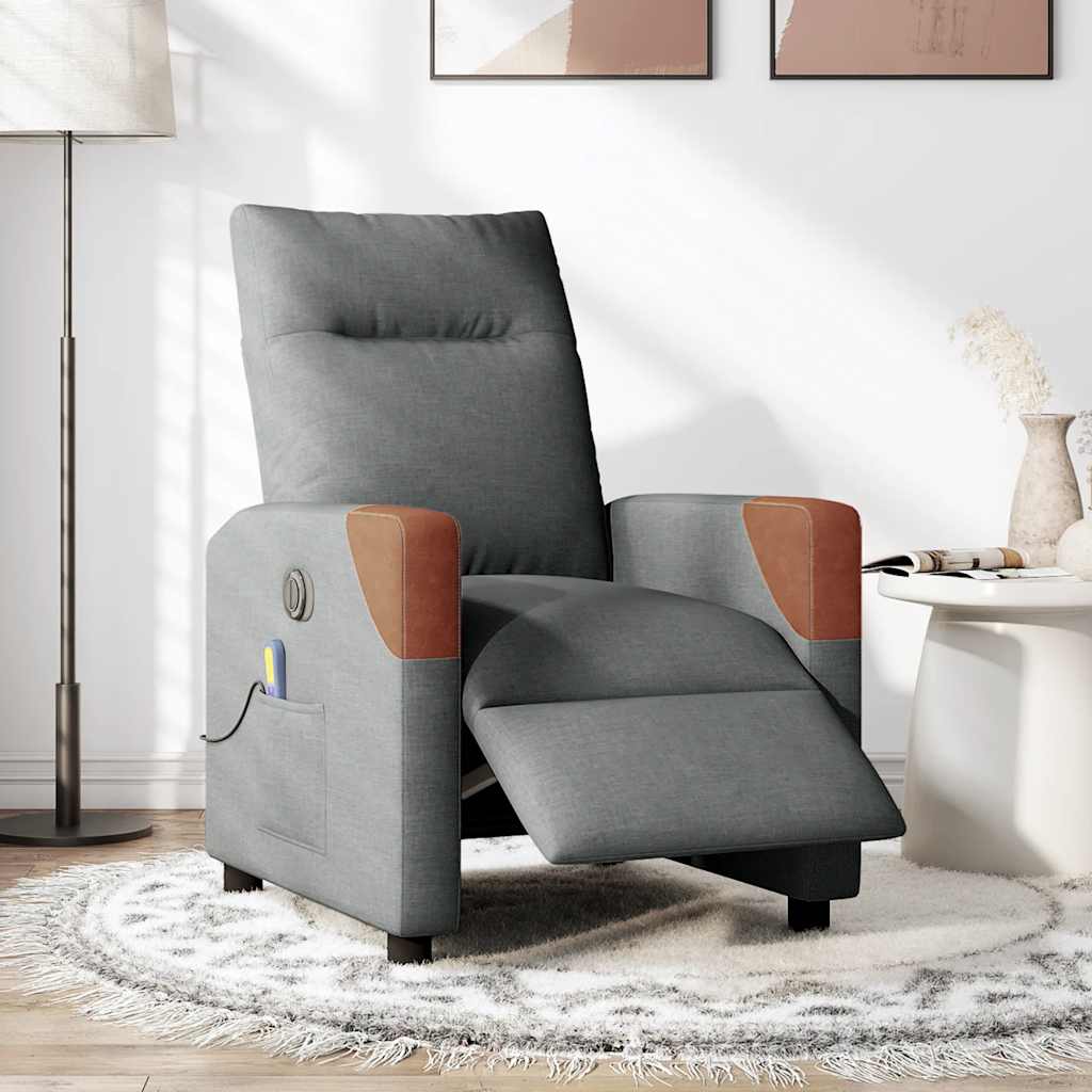 Massagestoel elektrisch verstelbaar stof donkergrijs is nu te koop bij PeponiXL, paradijselijk wonen!