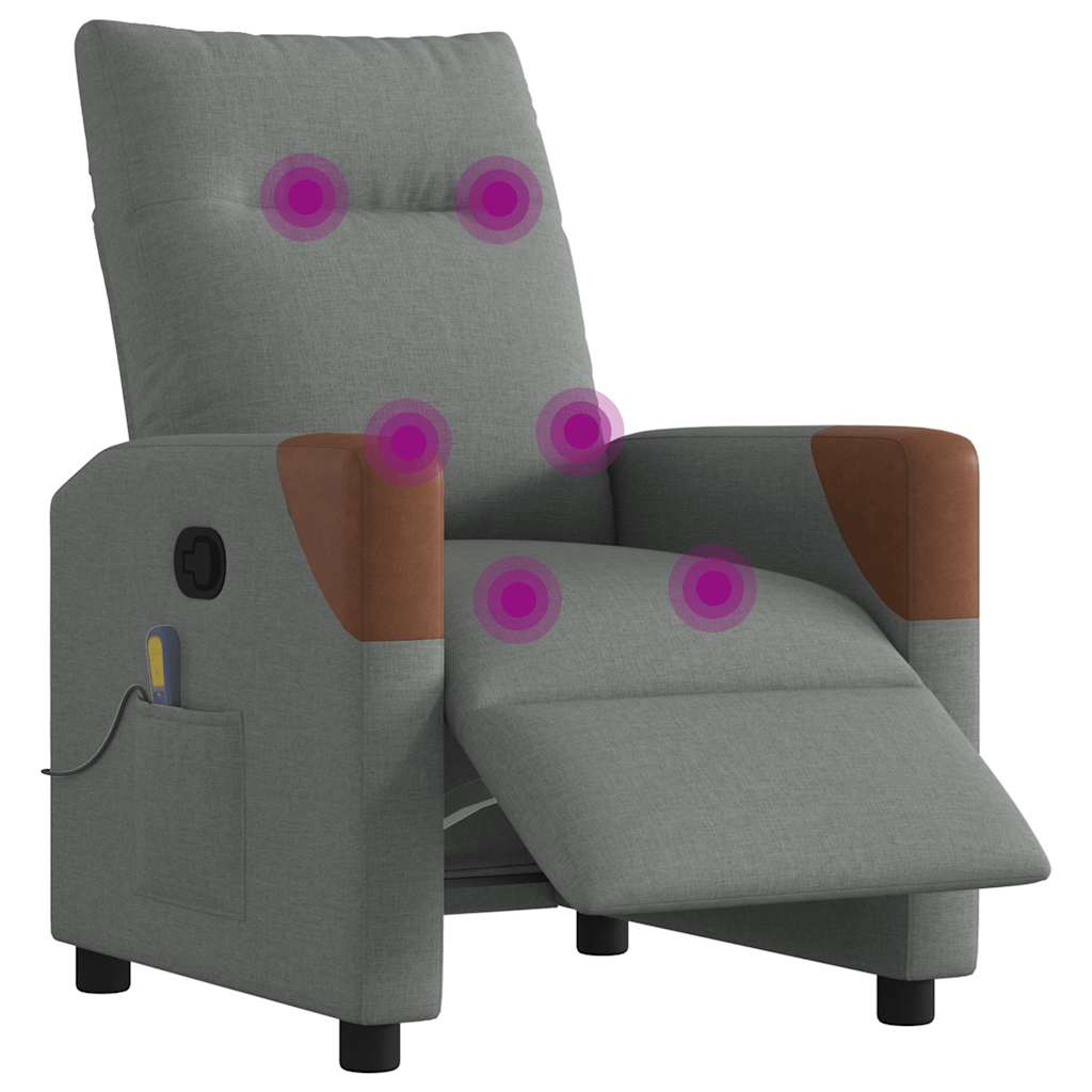 Massagestoel elektrisch verstelbaar stof donkergrijs is nu te koop bij PeponiXL, paradijselijk wonen!