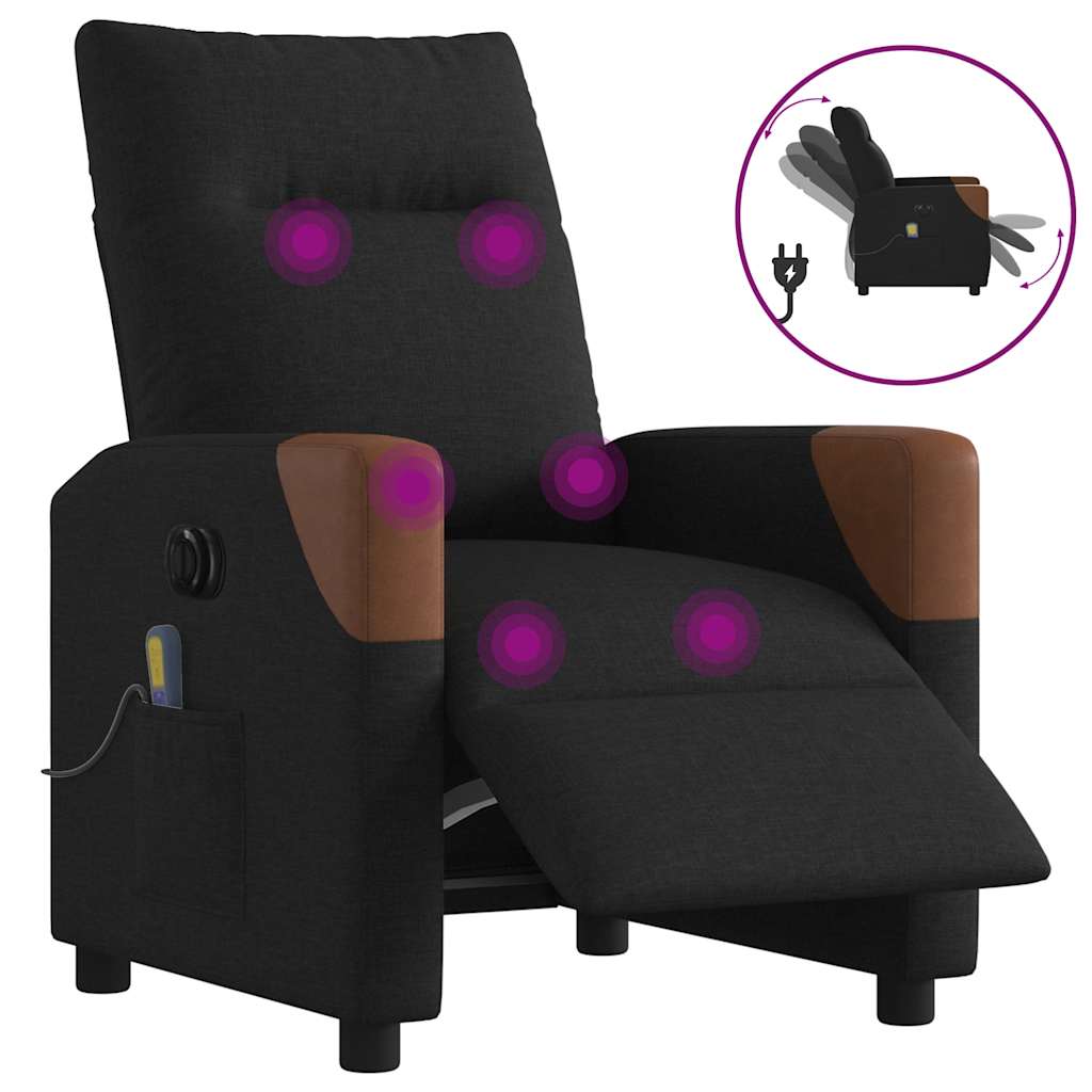 Massagestoel elektrisch verstelbaar stof zwart is nu te koop bij PeponiXL, paradijselijk wonen!