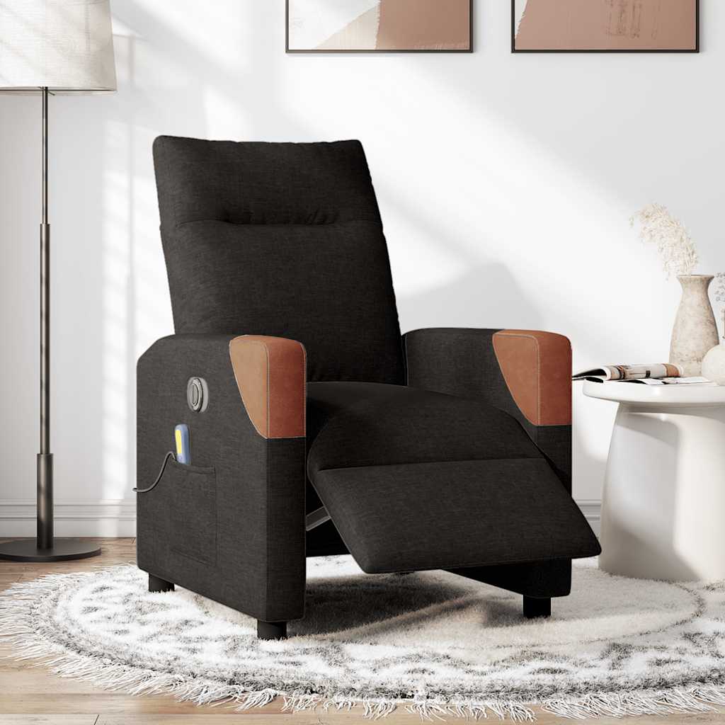 Massagestoel elektrisch verstelbaar stof zwart is nu te koop bij PeponiXL, paradijselijk wonen!