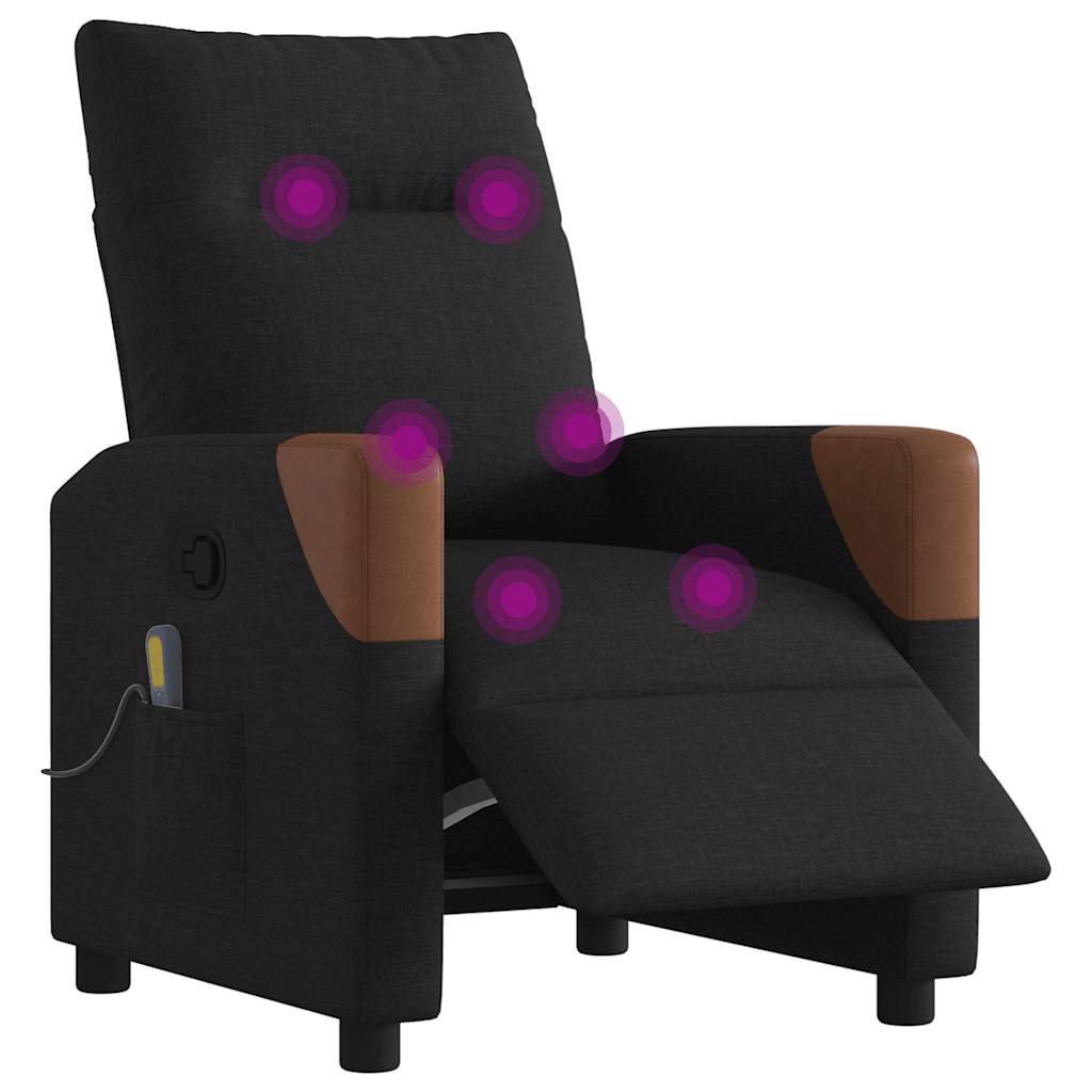 Massagestoel elektrisch verstelbaar stof zwart is nu te koop bij PeponiXL, paradijselijk wonen!