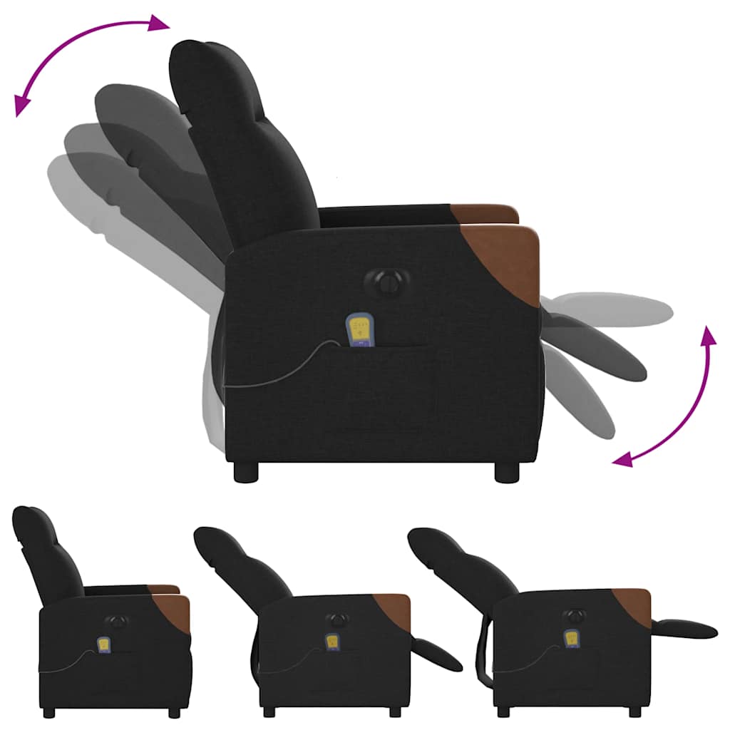 Massagestoel elektrisch verstelbaar stof zwart is nu te koop bij PeponiXL, paradijselijk wonen!