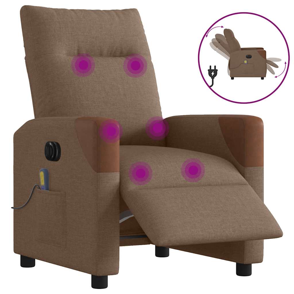 Massagestoel elektrisch verstelbaar stof bruin is nu te koop bij PeponiXL, paradijselijk wonen!