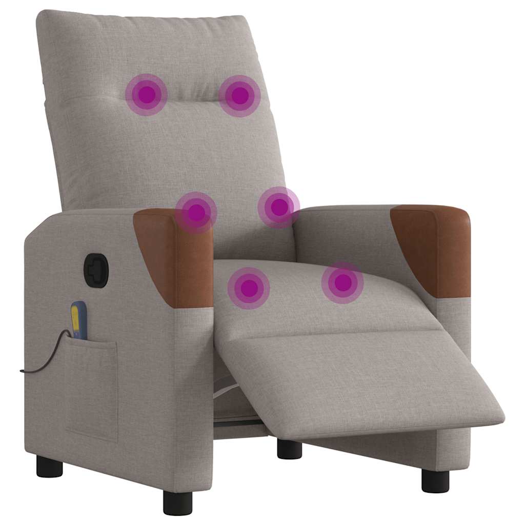 Massagestoel elektrisch verstelbaar stof taupe is nu te koop bij PeponiXL, paradijselijk wonen!
