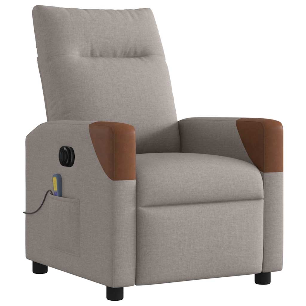 Massagestoel elektrisch verstelbaar stof taupe is nu te koop bij PeponiXL, paradijselijk wonen!