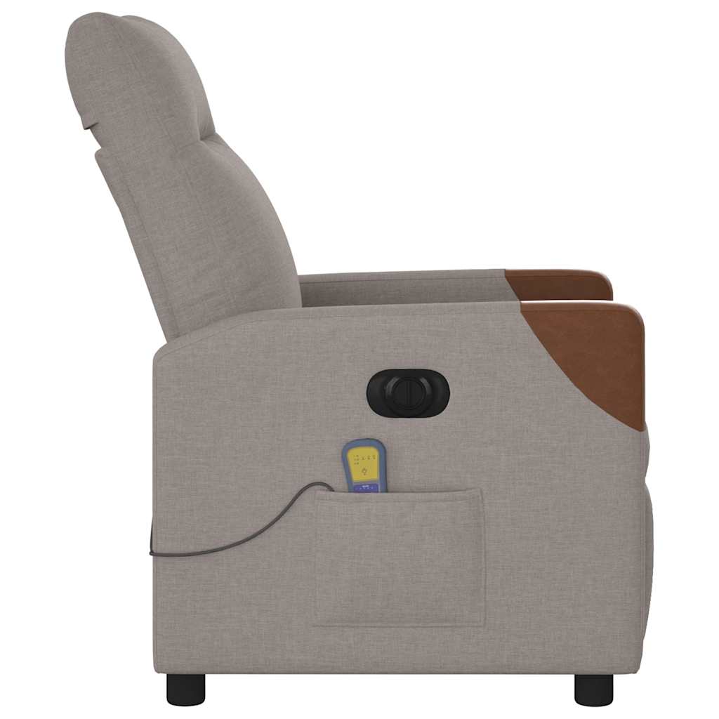 Massagestoel elektrisch verstelbaar stof taupe is nu te koop bij PeponiXL, paradijselijk wonen!