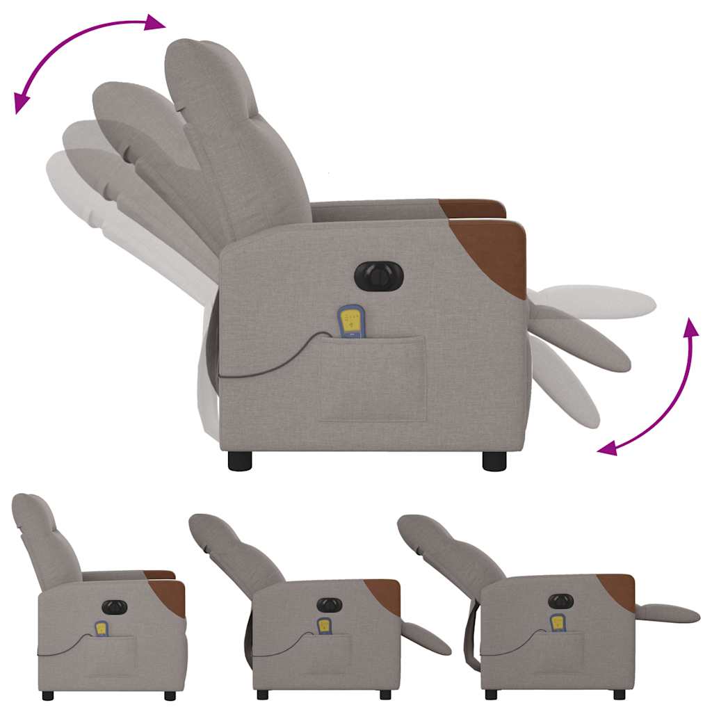 Massagestoel elektrisch verstelbaar stof taupe is nu te koop bij PeponiXL, paradijselijk wonen!
