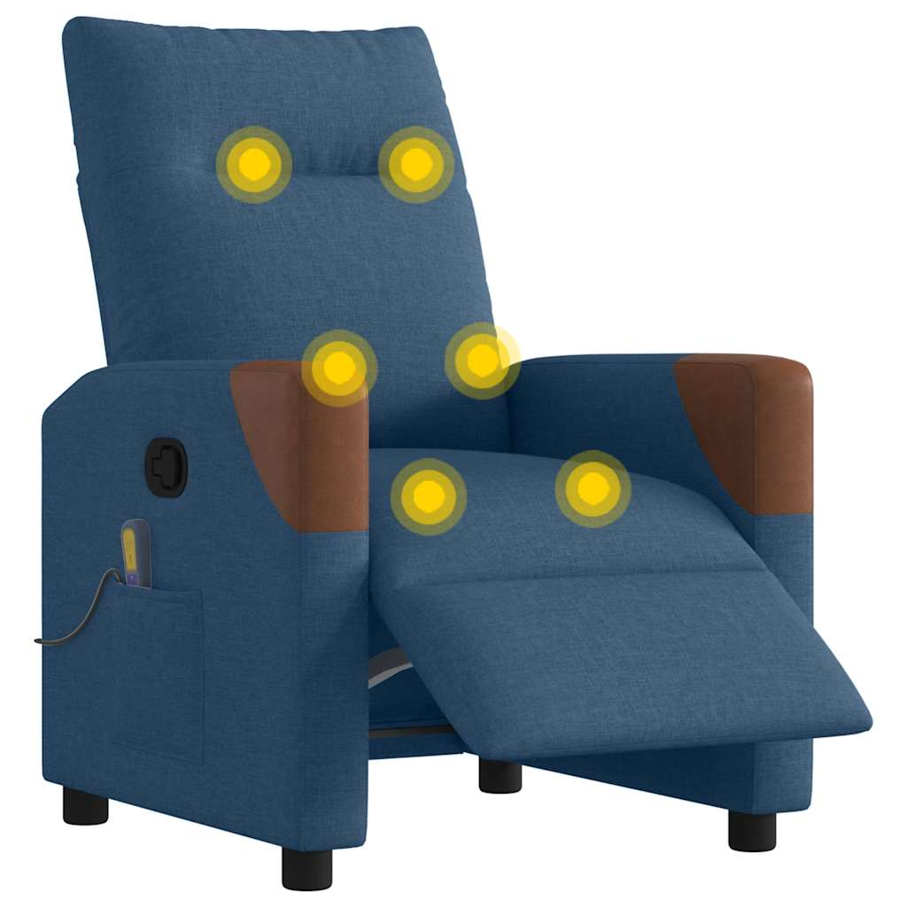 Massagestoel elektrisch verstelbaar stof blauw is nu te koop bij PeponiXL, paradijselijk wonen!