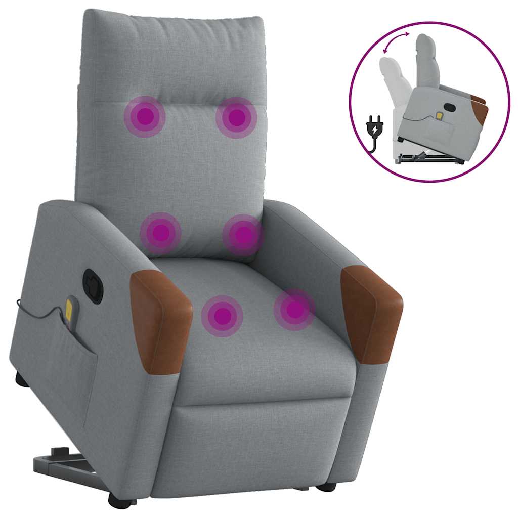Sta-op-massagestoel verstelbaar stof lichtgrijs is nu te koop bij PeponiXL, paradijselijk wonen!
