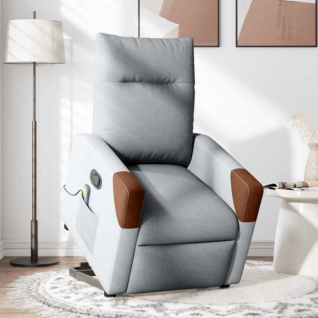 Sta-op-massagestoel verstelbaar stof lichtgrijs is nu te koop bij PeponiXL, paradijselijk wonen!