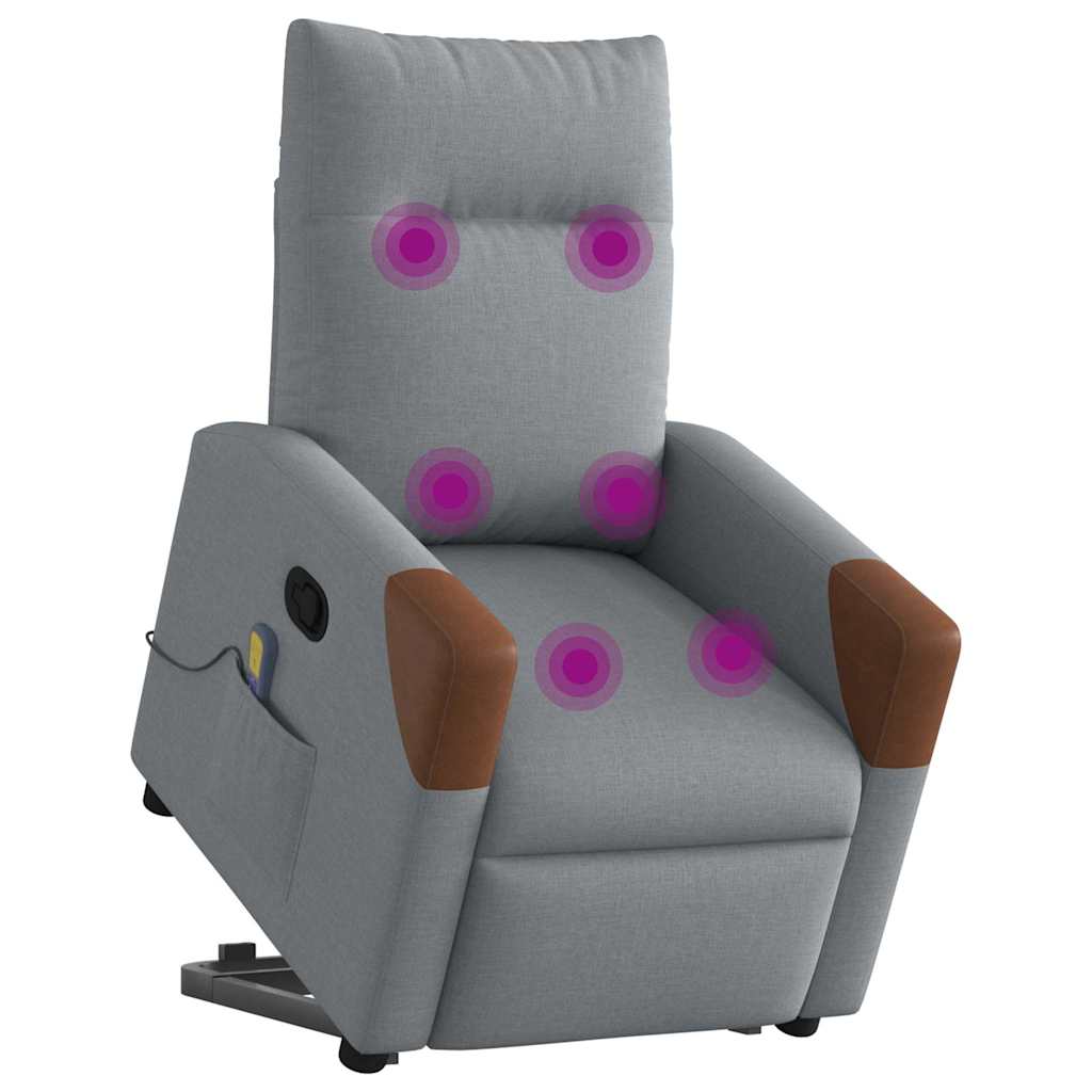 Sta-op-massagestoel verstelbaar stof lichtgrijs is nu te koop bij PeponiXL, paradijselijk wonen!