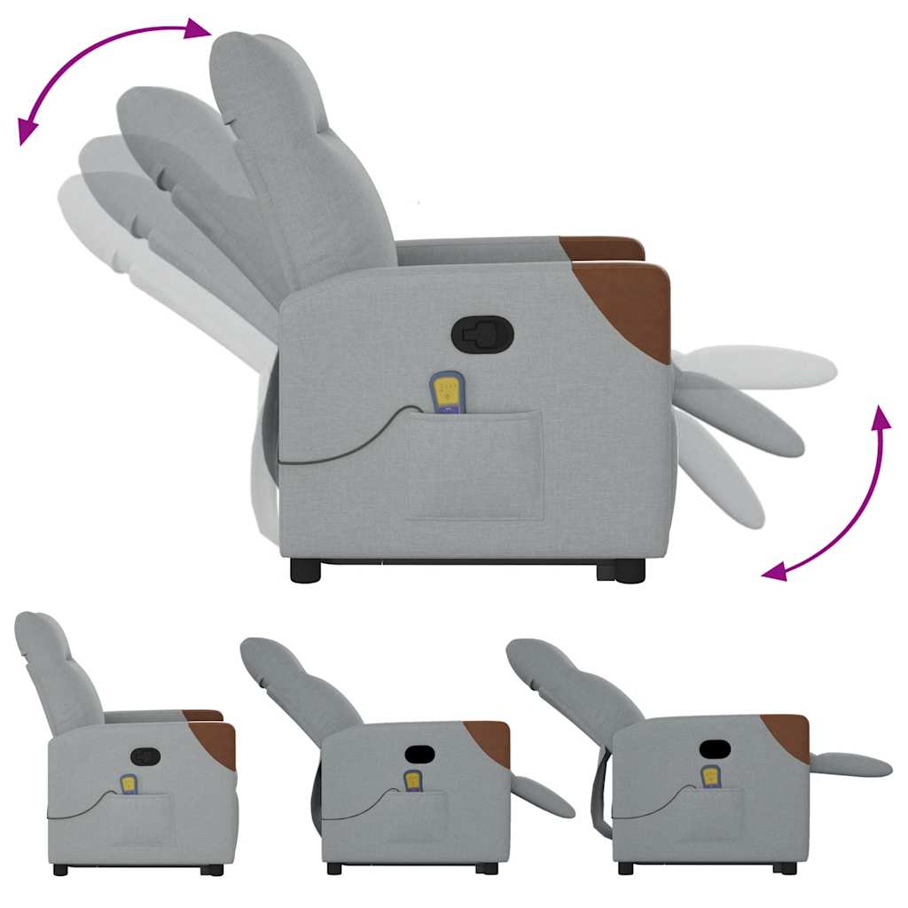 Sta-op-massagestoel verstelbaar stof lichtgrijs is nu te koop bij PeponiXL, paradijselijk wonen!