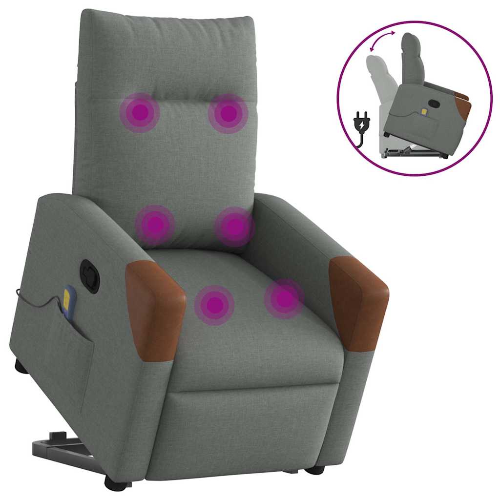 Sta-op-massagestoel verstelbaar stof donkergrijs is nu te koop bij PeponiXL, paradijselijk wonen!