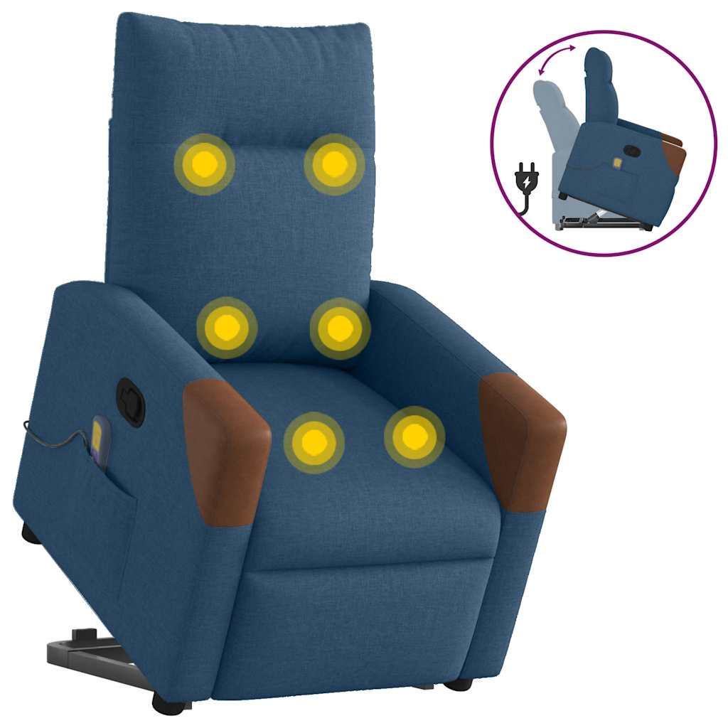 Sta-op-massagestoel verstelbaar stof blauw is nu te koop bij PeponiXL, paradijselijk wonen!