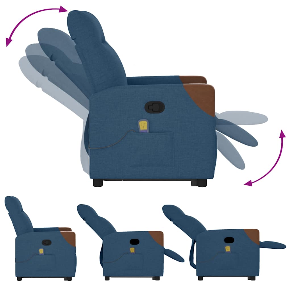 Sta-op-massagestoel verstelbaar stof blauw is nu te koop bij PeponiXL, paradijselijk wonen!