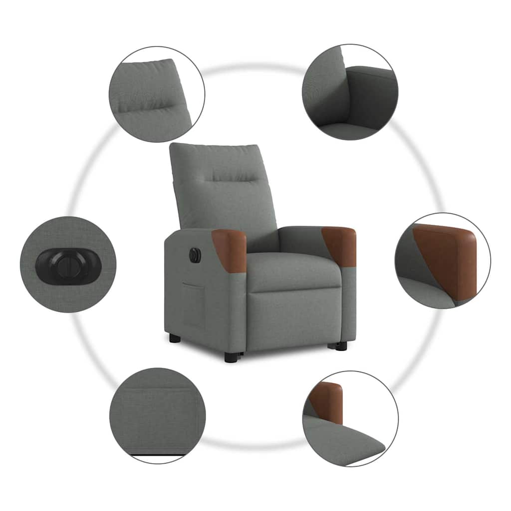 Sta-op-stoel elektrisch verstelbaar stof donkergrijs is nu te koop bij PeponiXL, paradijselijk wonen!