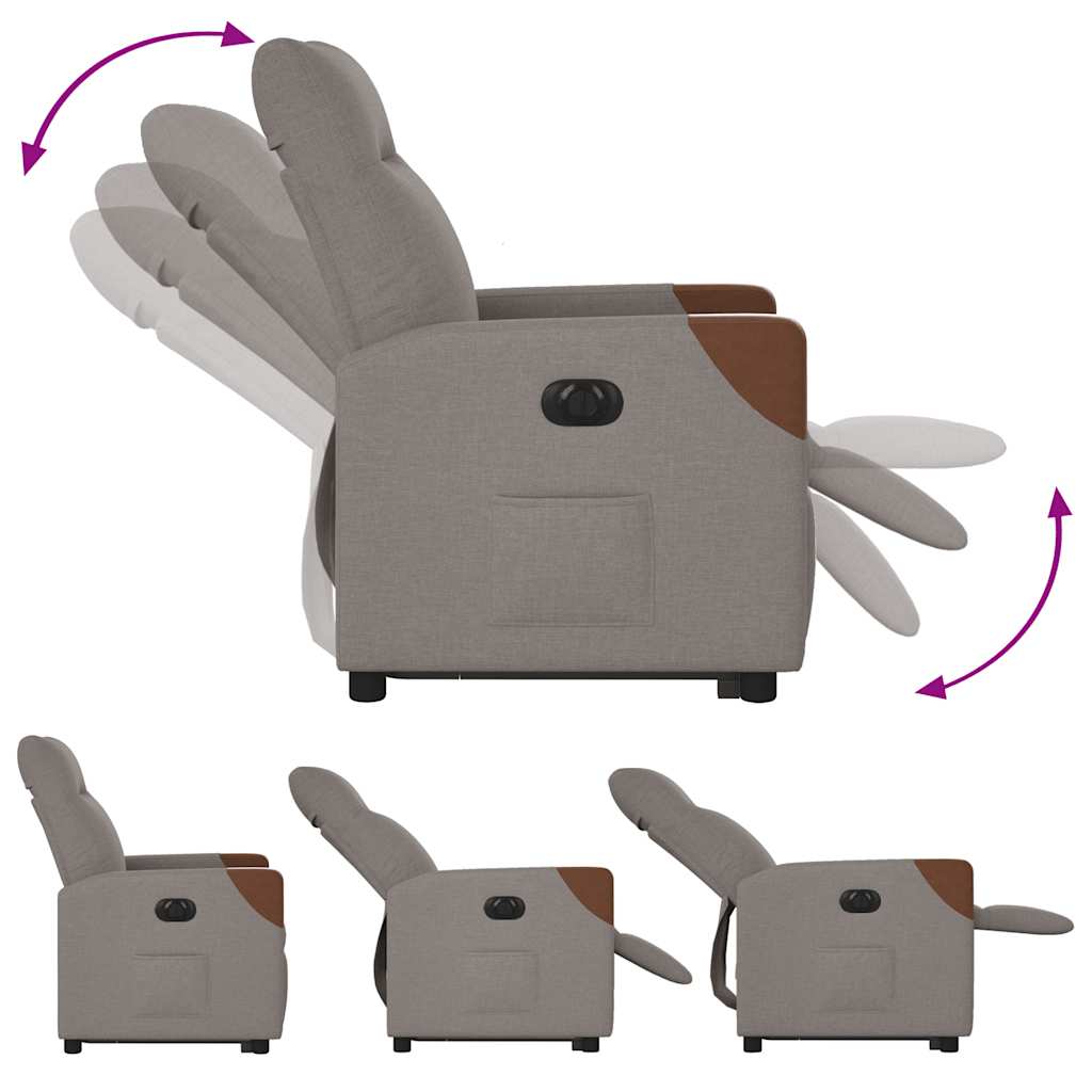 Sta-op-stoel elektrisch verstelbaar stof taupe is nu te koop bij PeponiXL, paradijselijk wonen!