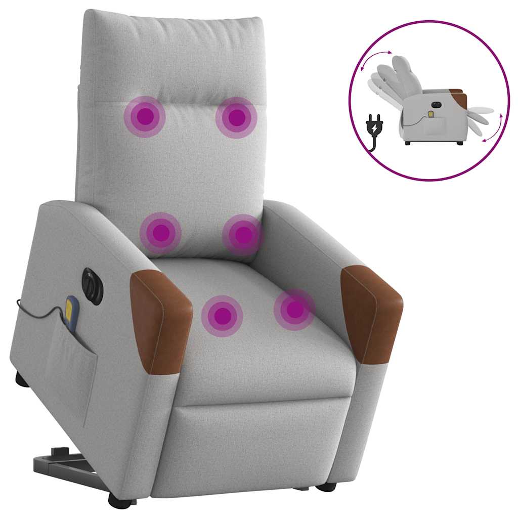 Sta-op-massagestoel elektrisch verstelbaar stof wolk grijs is nu te koop bij PeponiXL, paradijselijk wonen!