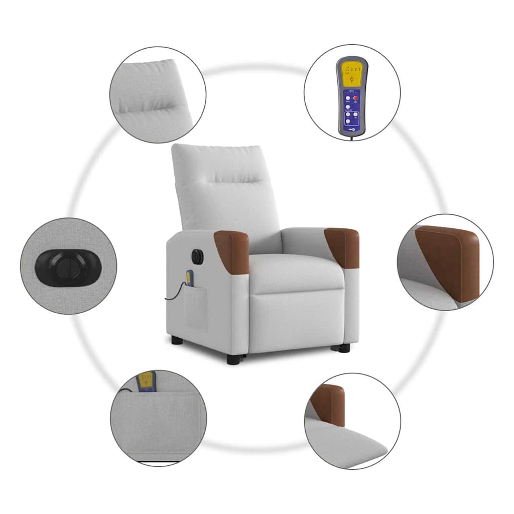 Sta-op-massagestoel elektrisch verstelbaar stof wolk grijs is nu te koop bij PeponiXL, paradijselijk wonen!