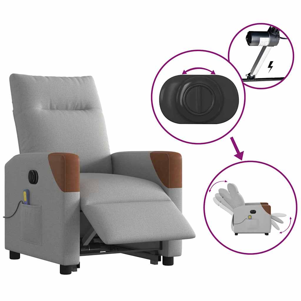 Sta-op-massagestoel elektrisch verstelbaar stof wolk grijs is nu te koop bij PeponiXL, paradijselijk wonen!