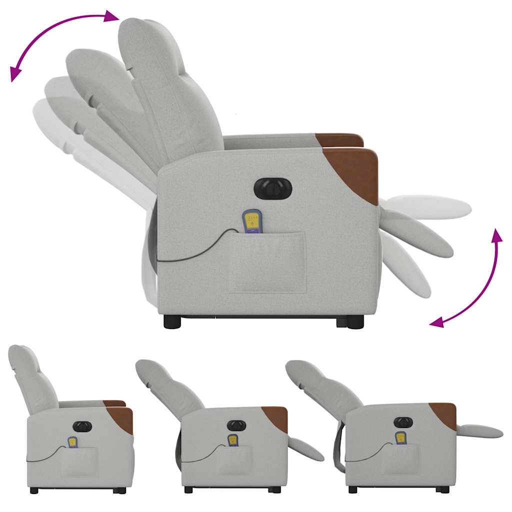 Sta-op-massagestoel elektrisch verstelbaar stof wolk grijs is nu te koop bij PeponiXL, paradijselijk wonen!