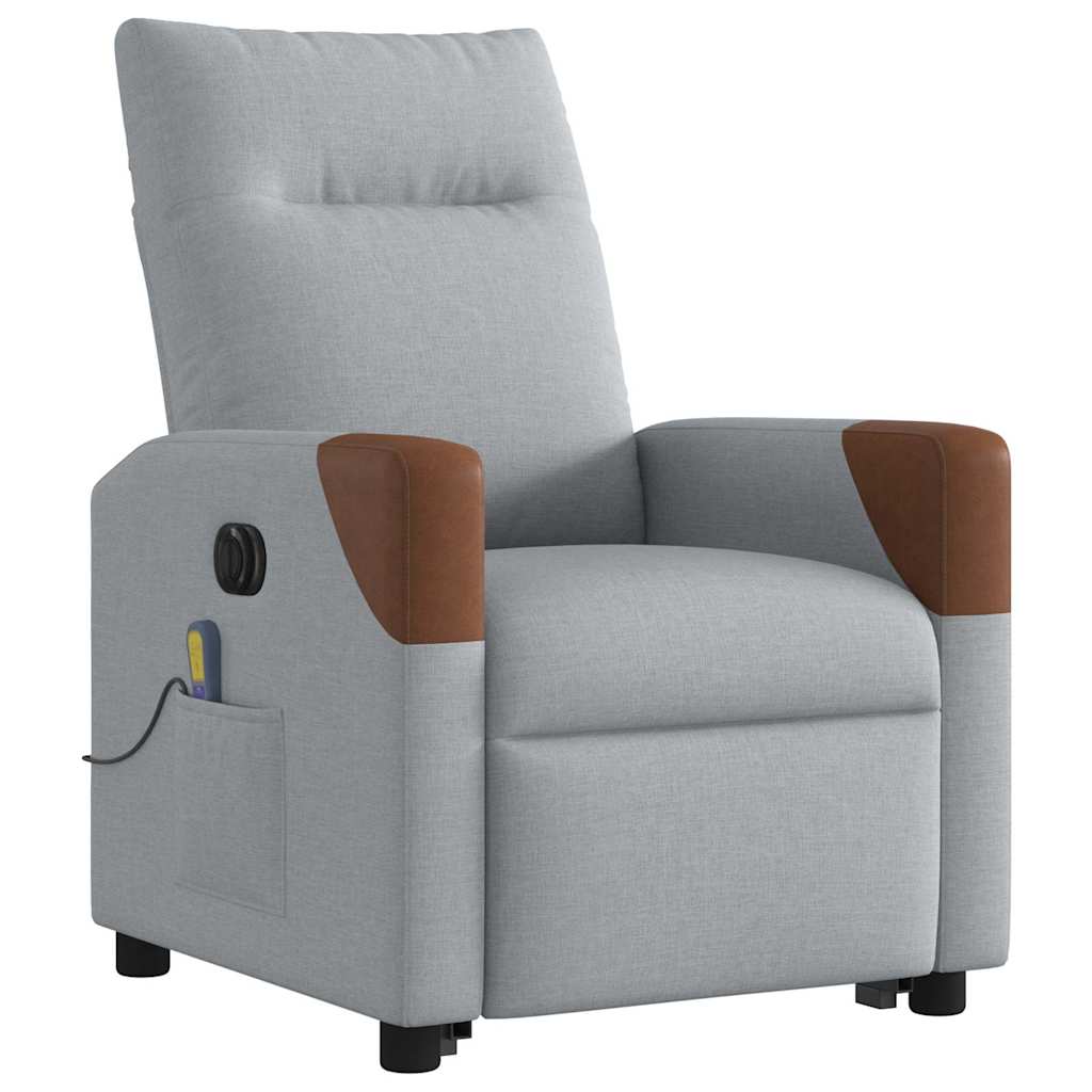 Sta-op-massagestoel elektrisch verstelbaar stof lichtgrijs is nu te koop bij PeponiXL, paradijselijk wonen!