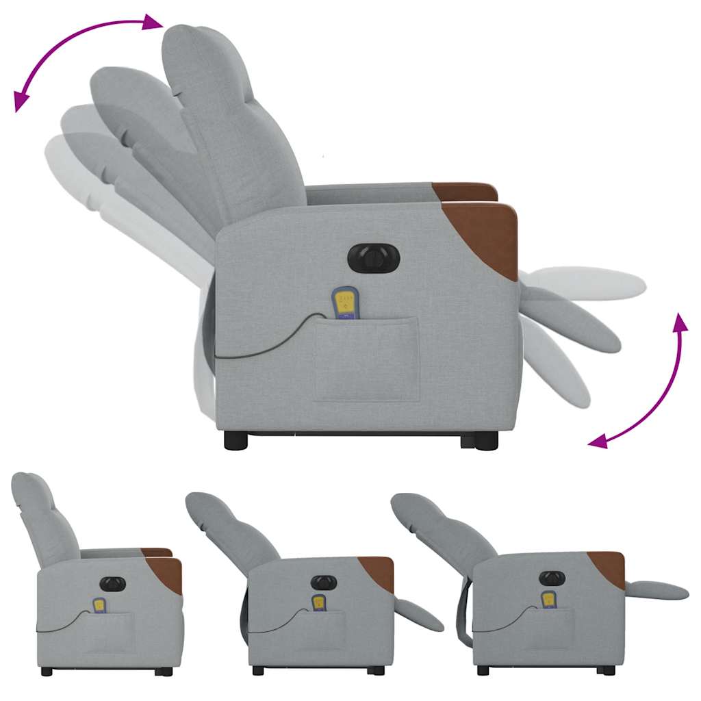Sta-op-massagestoel elektrisch verstelbaar stof lichtgrijs is nu te koop bij PeponiXL, paradijselijk wonen!