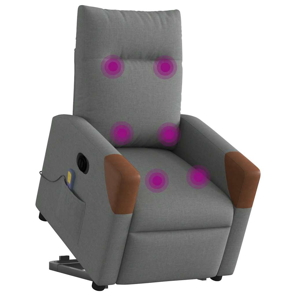 Sta-op-massagestoel elektrisch verstelbaar stof donkergrijs is nu te koop bij PeponiXL, paradijselijk wonen!