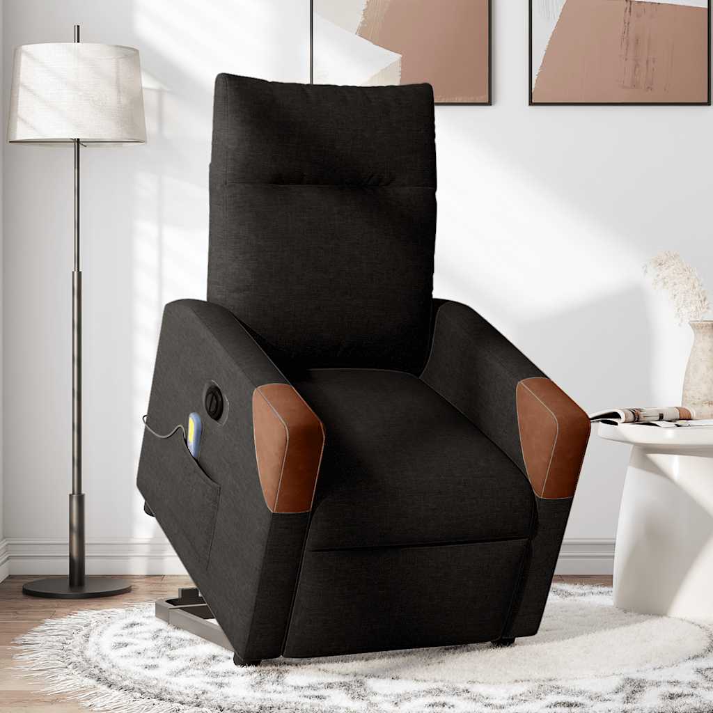 Sta-op-massagestoel elektrisch verstelbaar stof zwart is nu te koop bij PeponiXL, paradijselijk wonen!