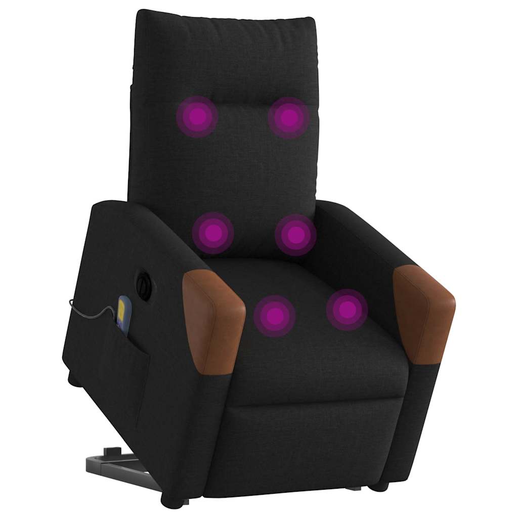 Sta-op-massagestoel elektrisch verstelbaar stof zwart is nu te koop bij PeponiXL, paradijselijk wonen!