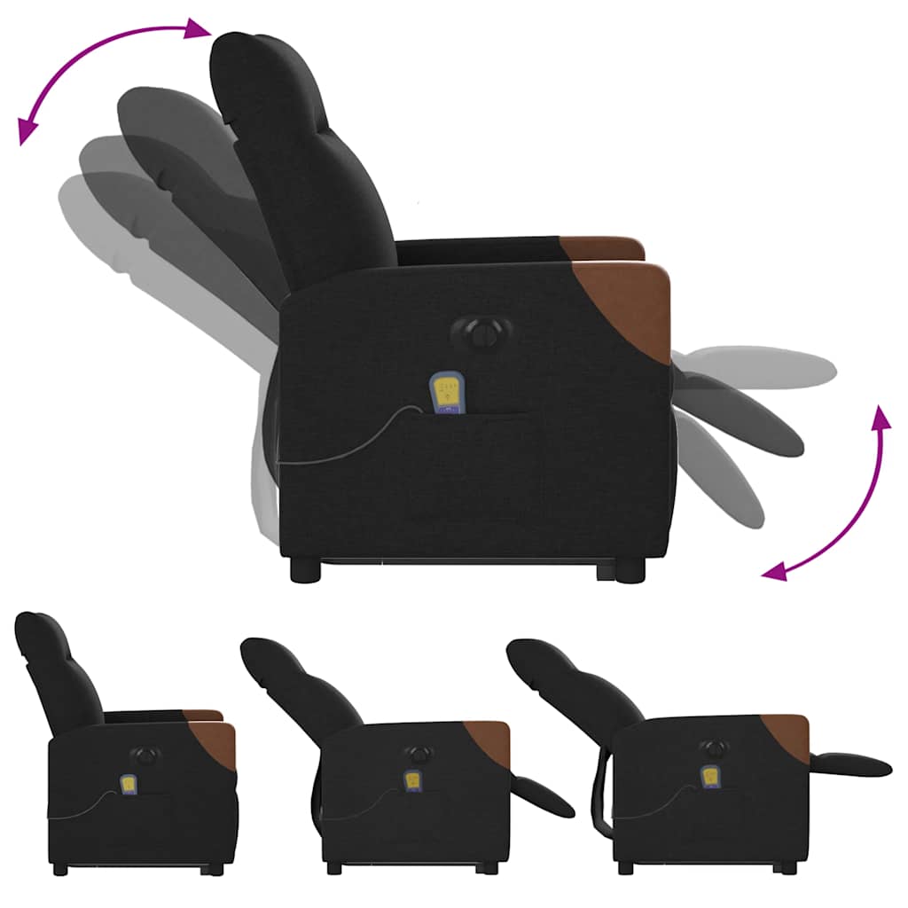 Sta-op-massagestoel elektrisch verstelbaar stof zwart is nu te koop bij PeponiXL, paradijselijk wonen!
