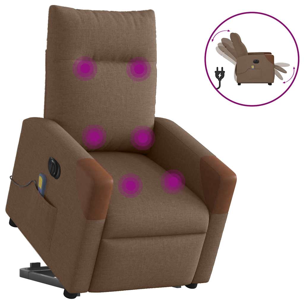 Sta-op-massagestoel elektrisch verstelbaar stof bruin is nu te koop bij PeponiXL, paradijselijk wonen!