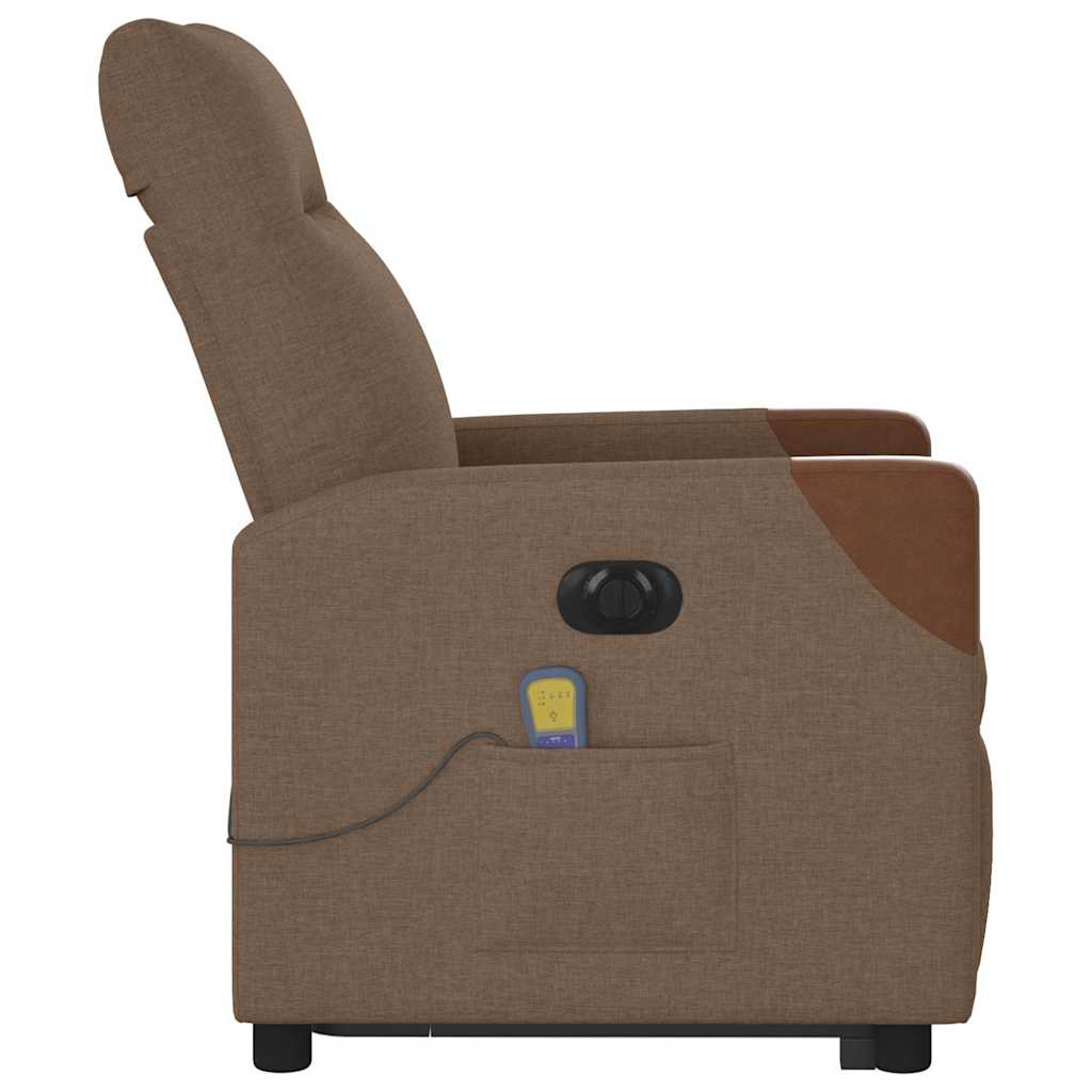 Sta-op-massagestoel elektrisch verstelbaar stof bruin is nu te koop bij PeponiXL, paradijselijk wonen!